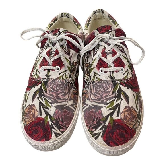 Bucketfeet Bucket Feet Big Kids Floral Canvas Tennis Shoes Sneakers 4 - Picture 3 of 5